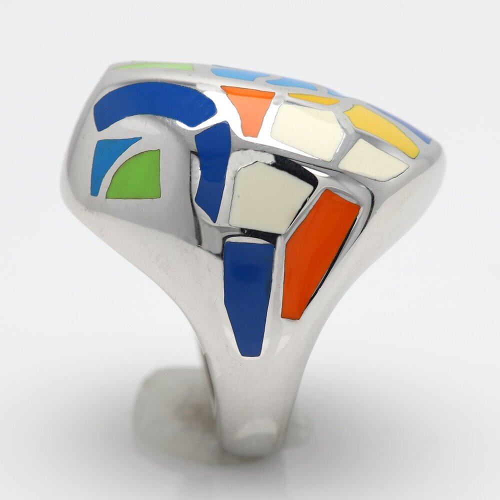 Art Ring Sterling Silver famous artist Enamel Inspired Artistic Ring